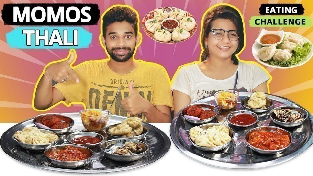 '2 X MOMOS THALI EATING CHALLENGE | Momo Thali Eating Competition | Food Challenge'