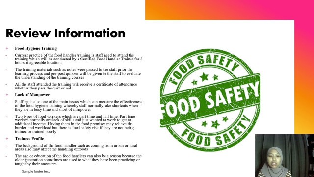 'HTF730- TERM PAPER (THE EFFECTIVENESS OF FOOD SAFETY TRAINING AMONG FOOD HANDLERS) HM772-1B'