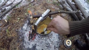 'Backpacking Food | campfire popcorn | Cooking | Survival | Backpack | Camping | Fire | Wilderness'