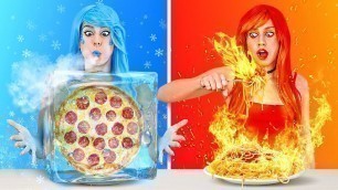 'HOT VS COLD FOOD CHALLENGE || Icy Girl VS Girl On Fire! Last To STOP Wins By 123 GO! CHALLENGE'