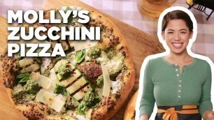 'Molly Yeh\'s Zucchini Pizza with Basil Mint Pesto | Girl Meets Farm | Food Network'