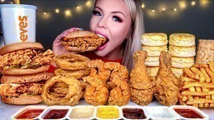 'ASMR MOST POPULAR FOOD AT POPEYES CHICKEN SANDWICH, BUTTERFLY SHRIMP, CAJUN FRIES, APPLE PIE MUKBANG'