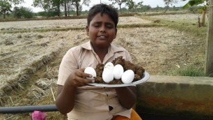 'GLAY EGG BOILING prepared by small boy suppu/village food safari'