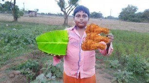 'Banana LEAF CHICKEN FRY prepared by small boy suppu/VILLAGE FOOD SAFARI'