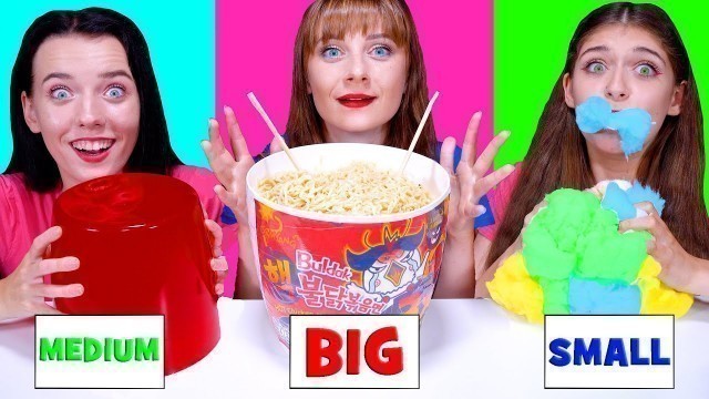 'ASMR Eating Only Small, Medium, Big Food Challenge By LiLiBu'