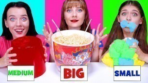 'ASMR Eating Only Small, Medium, Big Food Challenge By LiLiBu'