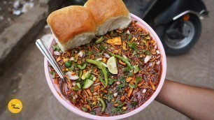 'Mumbai Style Spicy Fried Misal Pav Rs. 90/- Only l Ahmedabad Street Food'