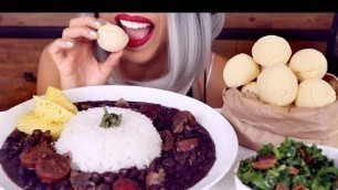 'ASMR Eating Brazilian Food | Pao de Queijo Feijoada *Soft Sounds* No Talking'