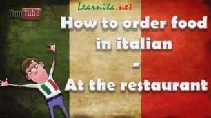 'How to order food in italian - At the restaurant'