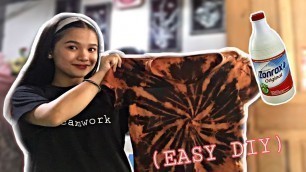 'HOW TO DIY BLEACH TIE DYE A BLACK T-SHIRT'