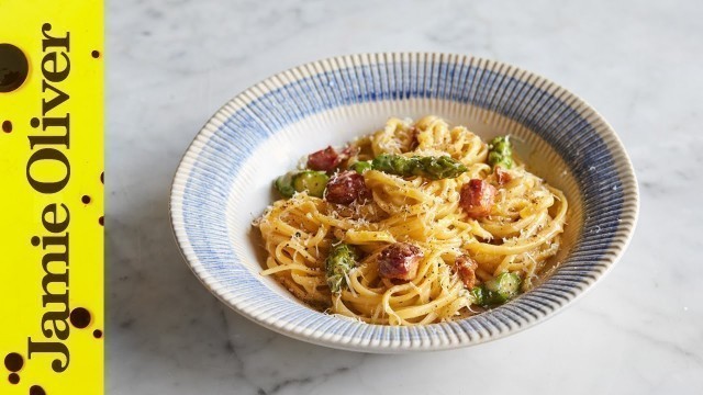 'JAMIE’S SPECIALS | Asparagus Carbonara | Jamie’s Italian'