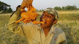 'FULL CHICKEN GRILL prepared by small boy suppu/VILLAGE FOOD SAFARI'