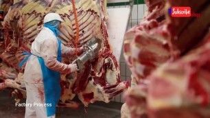 'Inside The Meat Processing Plant - Inside The Food Factory |  Amazing workers cutting meat skill'