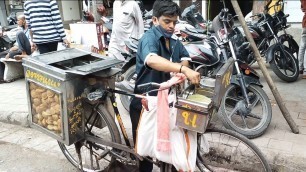 'Hardworking Man Sells Bhel Kachori Chaat From His Cycle | Indian Street Food'