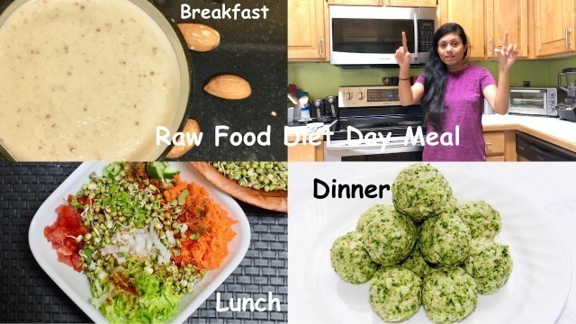 'Raw Food Diet Day Meal~ Almond Fig Shake, Sprouted Beans,  Broccoli Cashew Balls'