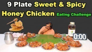 '9 Plate Sweet & Spicy Honey Chicken Eating Challenge | Food Eating Competition | Saapattu Raman |'