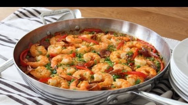 'Quick & Easy Paella - Oven Baked Sausage & Shrimp Paella Recipe'