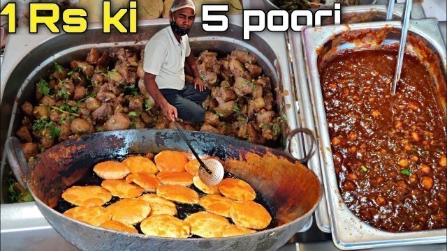 'Poori chole Aur aloo ke Baadshah | Lucknow | Street food india'