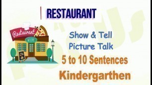 'Restaurant | Show & Tell | Picture Talk for Kindergarten Kids'