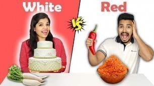 'White Vs Red Food Eating Challenge | White Vs Red Food Eating Competition | Hungry Birds'