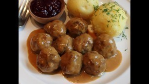 'Swedish Meatballs Recipe -- Beef & Pork Meatballs with Creamy Brown Gravy'