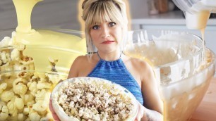 'Testing WEIRD Food Hacks | Vegan White Chocolate Popcorn Bowl from Scrumdiddlyumptious'