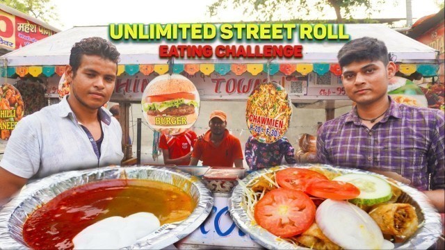 'Unlimited Street Chinese Spring Roll Eating Challenge | Crispy Spring Roll | Street Food Challenge'