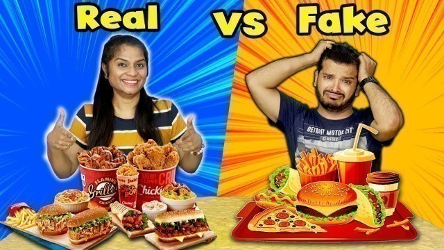 'Real Vs Fake Junk Food Challenge | Junk Food Real Vs Fake Competition | Food Competition'