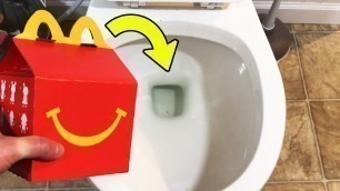 'Will it Flush? McDonalds Happy Meal 2 - Chicken McNuggets, French Fries, and Fanta'