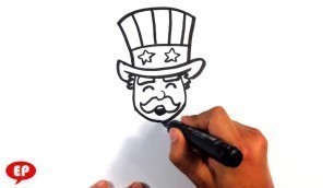 'How to Draw Uncle Sam (cute) - Easy Pictures to Draw'