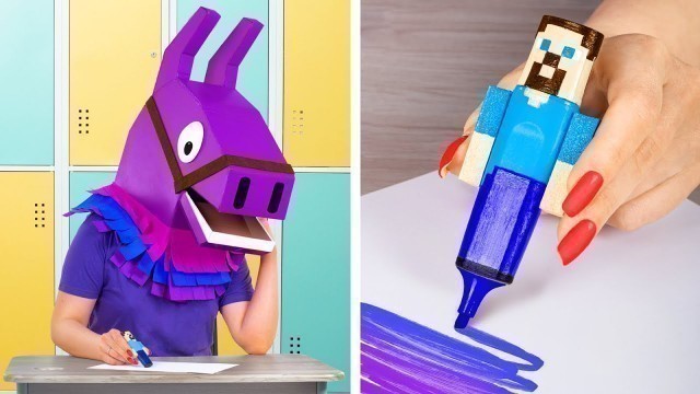 '9 DIY Fortnite College Supplies vs Minecraft College Supplies'