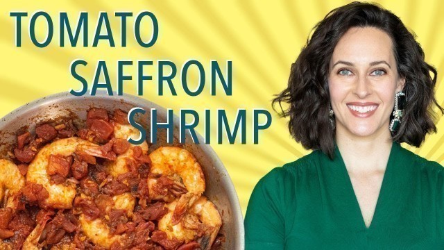 'Shrimp in Tomato Saffron Aleppo Pepper Sauce - Quick Shrimp Dinner - How to Cook Shrimp'