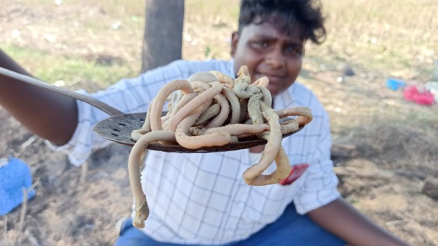 'பாம்பு பிரியாணி|Snake Style Briyani|குடல் பிரியாணி|Goat Intestine Briyani|Village Food Safari|Suppu'