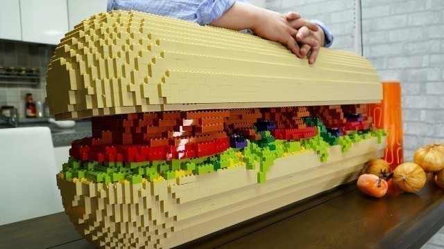 'Lego Sandwich - Lego In Real Life 9 / Stop Motion Cooking ＆ ASMR'