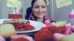 'ASMR Lover - Pink&Red Food - Comida Vermelha e Rosa - MUKBANG BRAZILIAN FOOD'