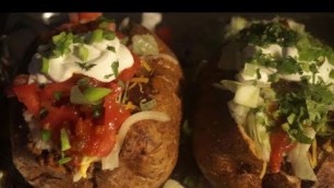 'Late Nights: Taco Baked Potatoes | Cooking Sounds | No Talking | Food Porn'