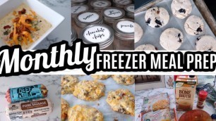 'EASY Monthly Freezer Meal Prep | Large Family Meals | Healthy Meal Prep | Cook With Me'