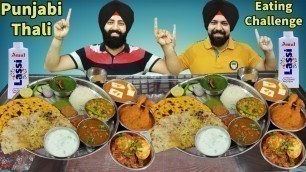 'PUNJABI THALI EATING CHALLENGE | Butter Chicken & Rice Eating Competition | Indian Food Challenge'