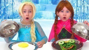 'Frozen Elsa And Anna on Food COOKING Competition'