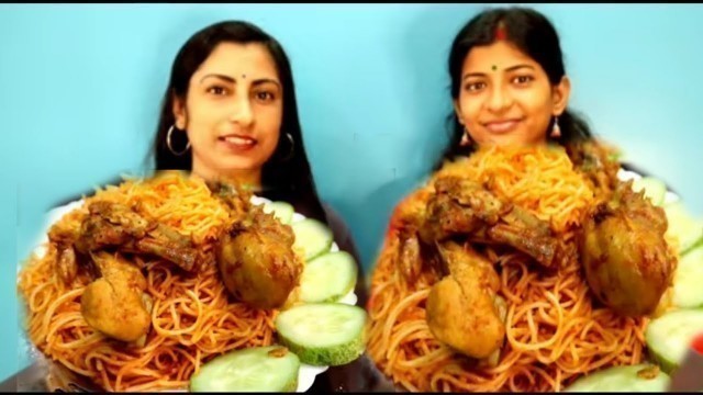 'Chicken Hakka Noodles with Chicken Leg Piece Eating Challenge - Food Eating Competition/Eating Show'