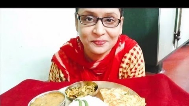 'Eating Show with Sound/Tasty & Simple Lunch Thali/Indian food'