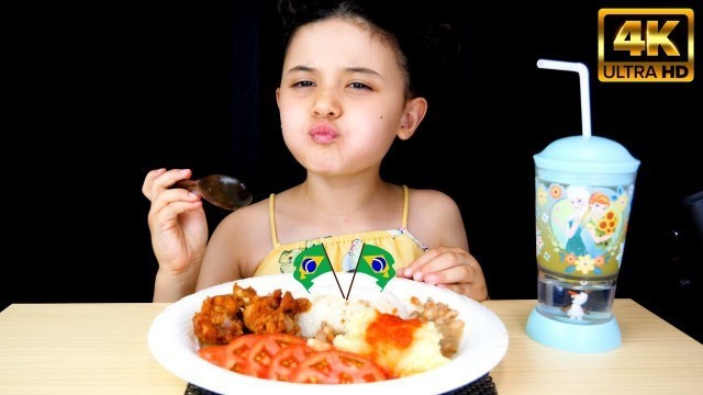 'ASMR COMIDA FRANGO FRITO PURE DE BATATA ARROZ FEIJÃO | BRAZILIAN FOOD (MUKBANG/咀嚼音/大食い)'