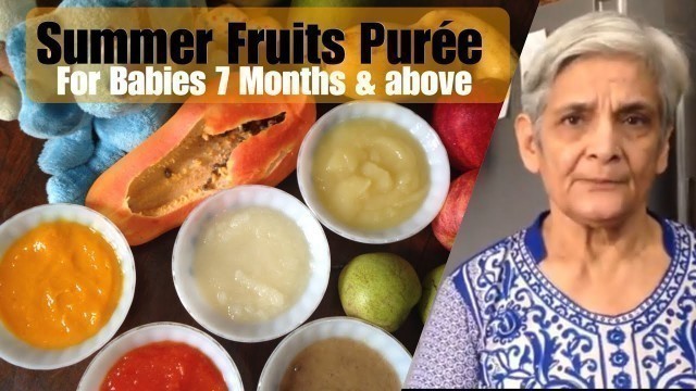 'Homemade food recipe for babies | Healthy weight gain food | How to make Summer fruits purée recipes'