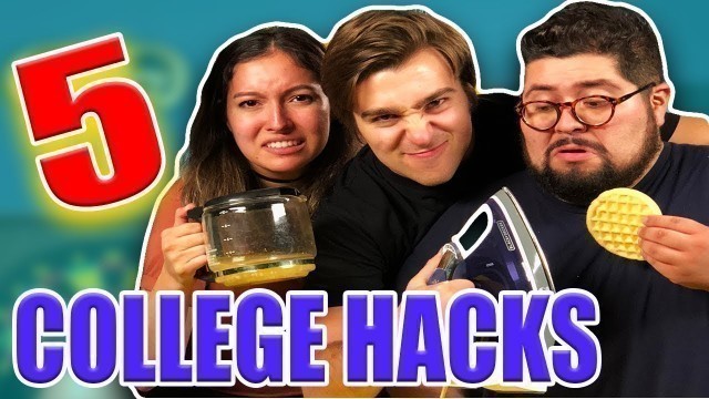 '5 Crazy College Hacks THAT WORK!! w/ Labib Yasir and REACT CAST'