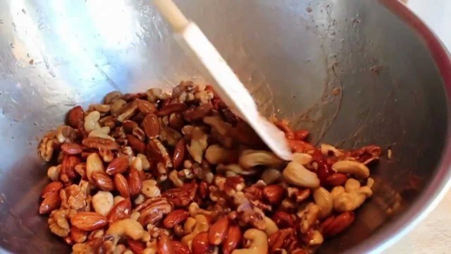 'Sweet Salty Spicy Nuts -- Candied Party Nuts -- Roasted Mixed Nuts'