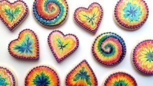 'How To Decorate Rainbow Tie Dye Cookies With Royal Icing!'