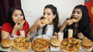 'Pizza and Burger Eating Challenge | Domino\'s Pizza And Burger Eating Competition | Food Challenge'