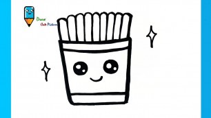 'How to Draw Cute French Fries, Draw cute pictures, Easy Drawing.'