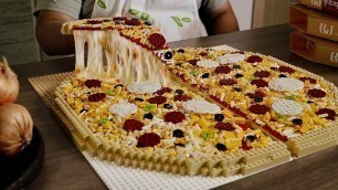 'Lego Large Pizza ( Remake )  - Lego In Real Life 10 / Stop Motion Cooking ＆ ASMR'