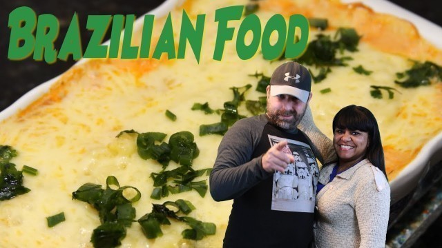 'American Tries Brazilian Food Escondidinho de Camarão'